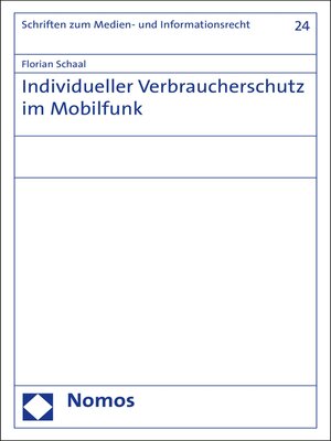 cover image of Individueller Verbraucherschutz im Mobilfunk